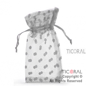 BOLSA ORGANZA BLANCO 10X15 LUNARES HS3976-1 x 1